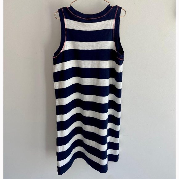 J. Crew Crewcuts Everyday Navy Blue & White Rugby Striped Tank Dress - Picture 3 of 7